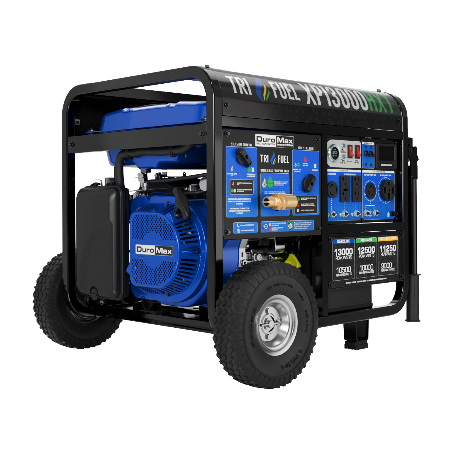 DuroMax XP13000HXT 13,000 Watt Electric Start Tri-Fuel Portable