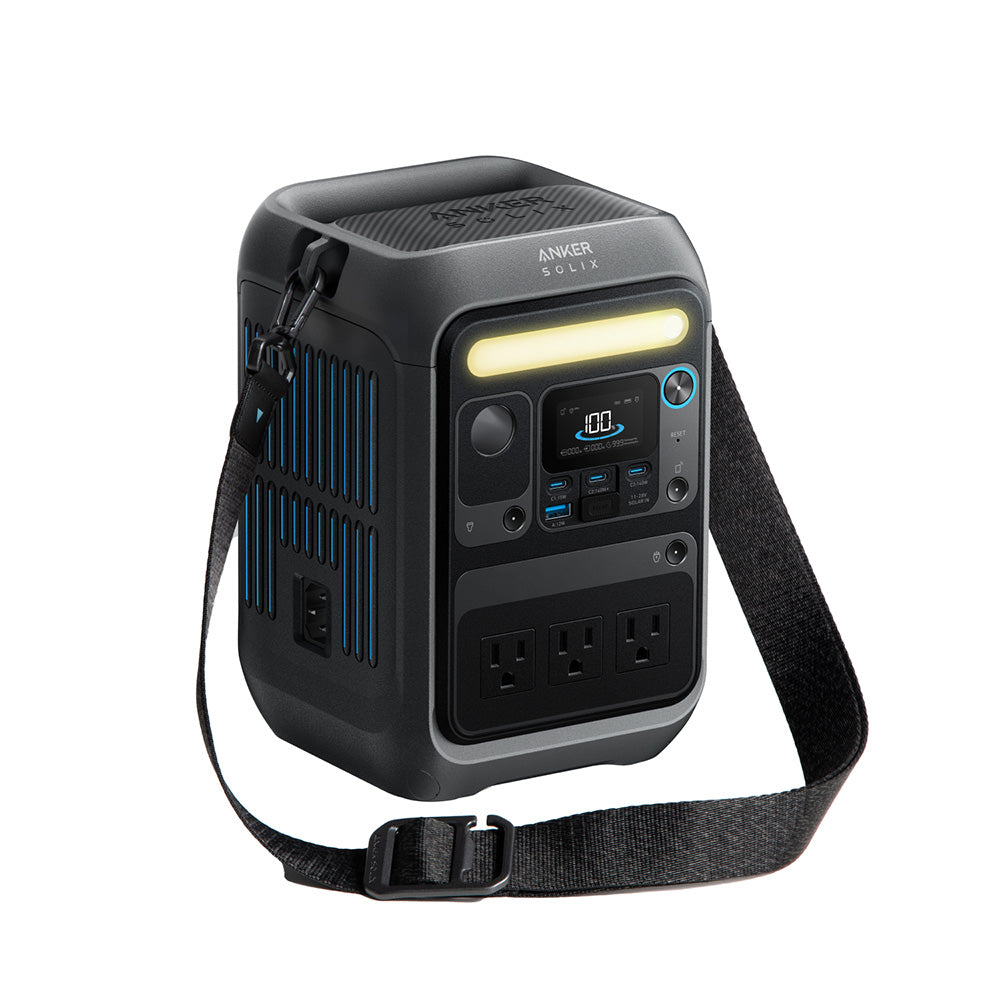 Anker SOLIX C300X 288Wh Portable Power Station - Travel-Friendly & Fast Charge - Black