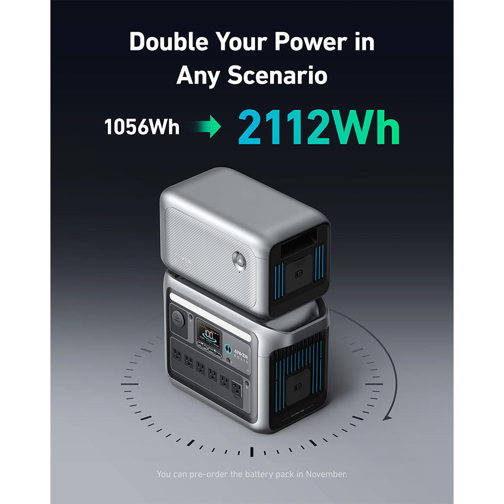 Anker SOLIX C1000X 1056Wh | 1800W Portable Power Station w/ 400W Solar Panel