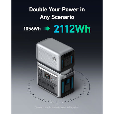 Anker SOLIX C1000X 1056Wh | 1800W Portable Power Station w/ 400W Solar Panel