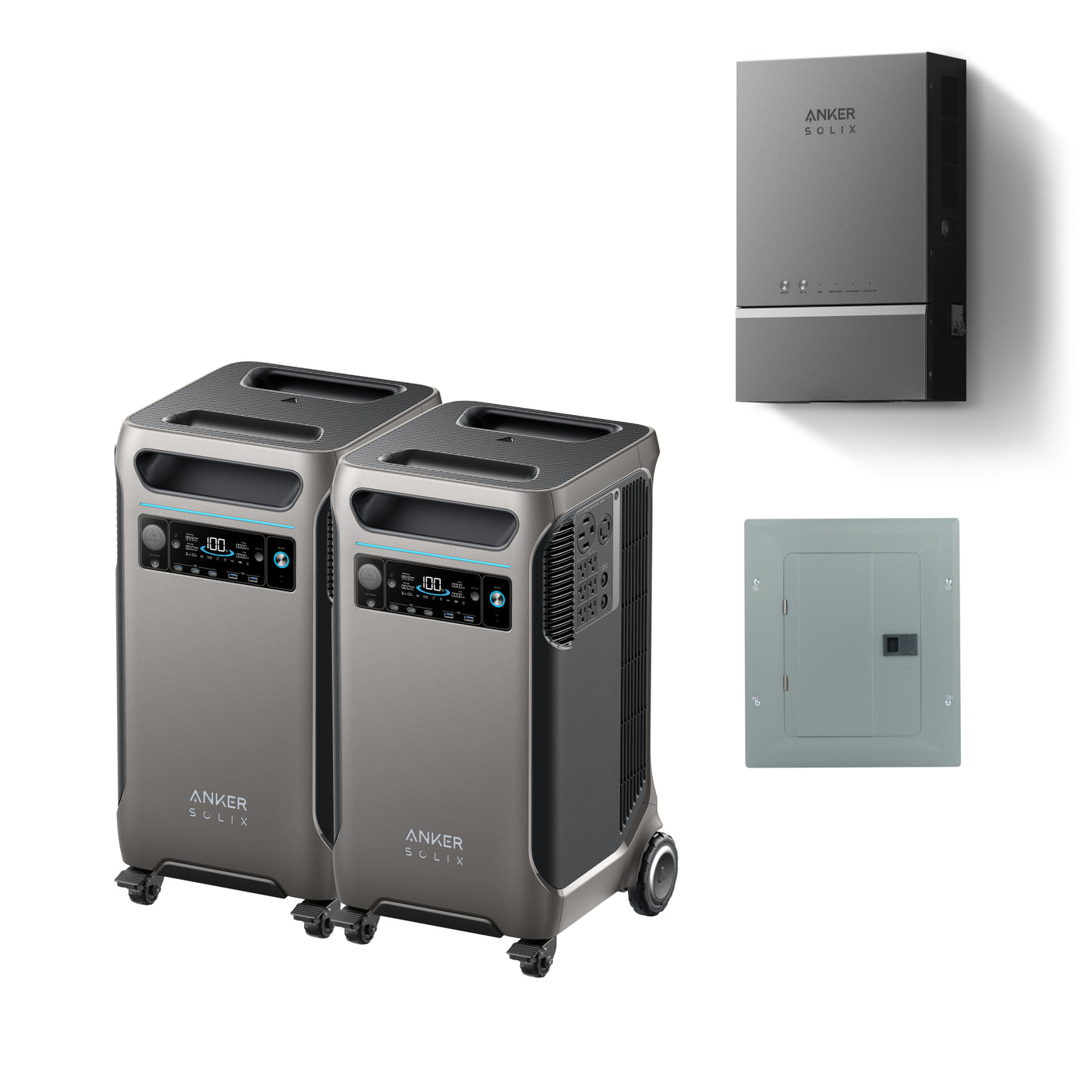 Anker SOLIX F3800 3840Wh | 6000W Portable Power Station w/ Home Power Panel Cable & Home Power Panel & Sub Panel