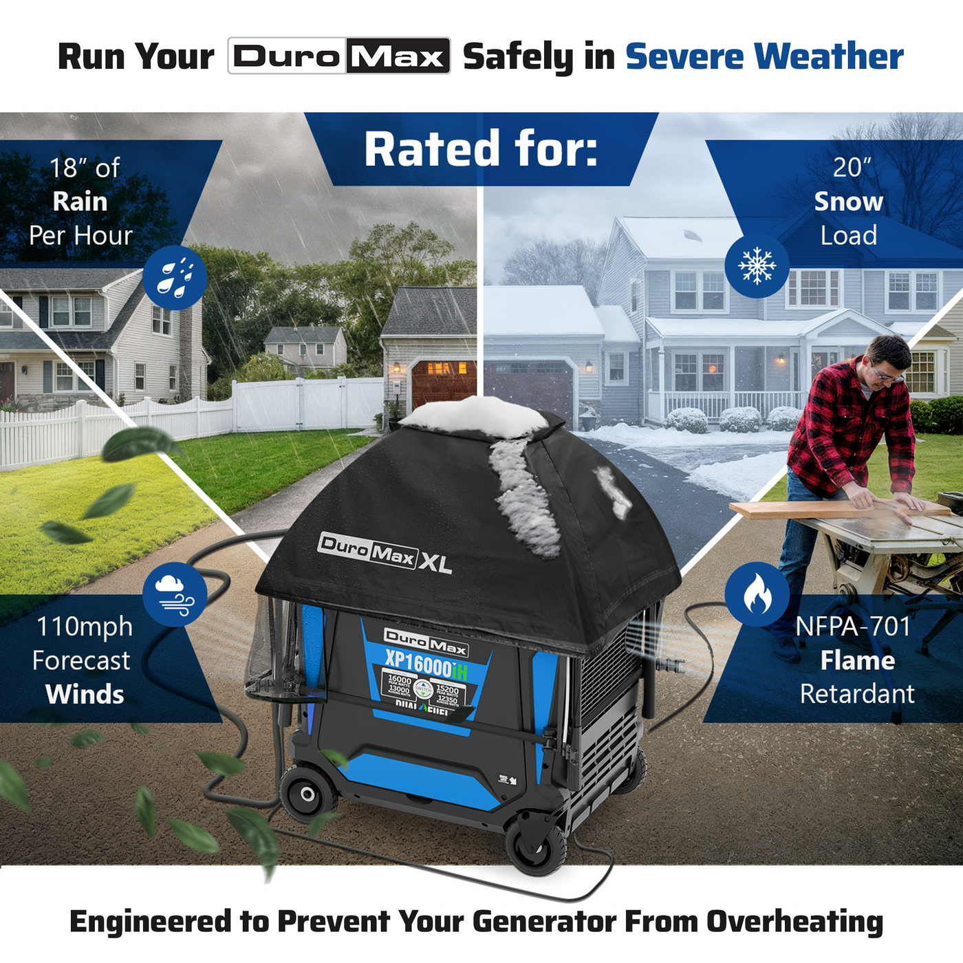 DuroMax DMX-GTV-XL Inverter Generator Tent All Weather Cover Kit - XL
