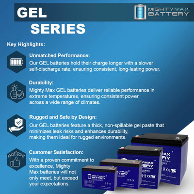 Mighty Max ML22-12GEL 12V 22 AH GEL Rechargeable Maintenance Free SLA AGM Battery