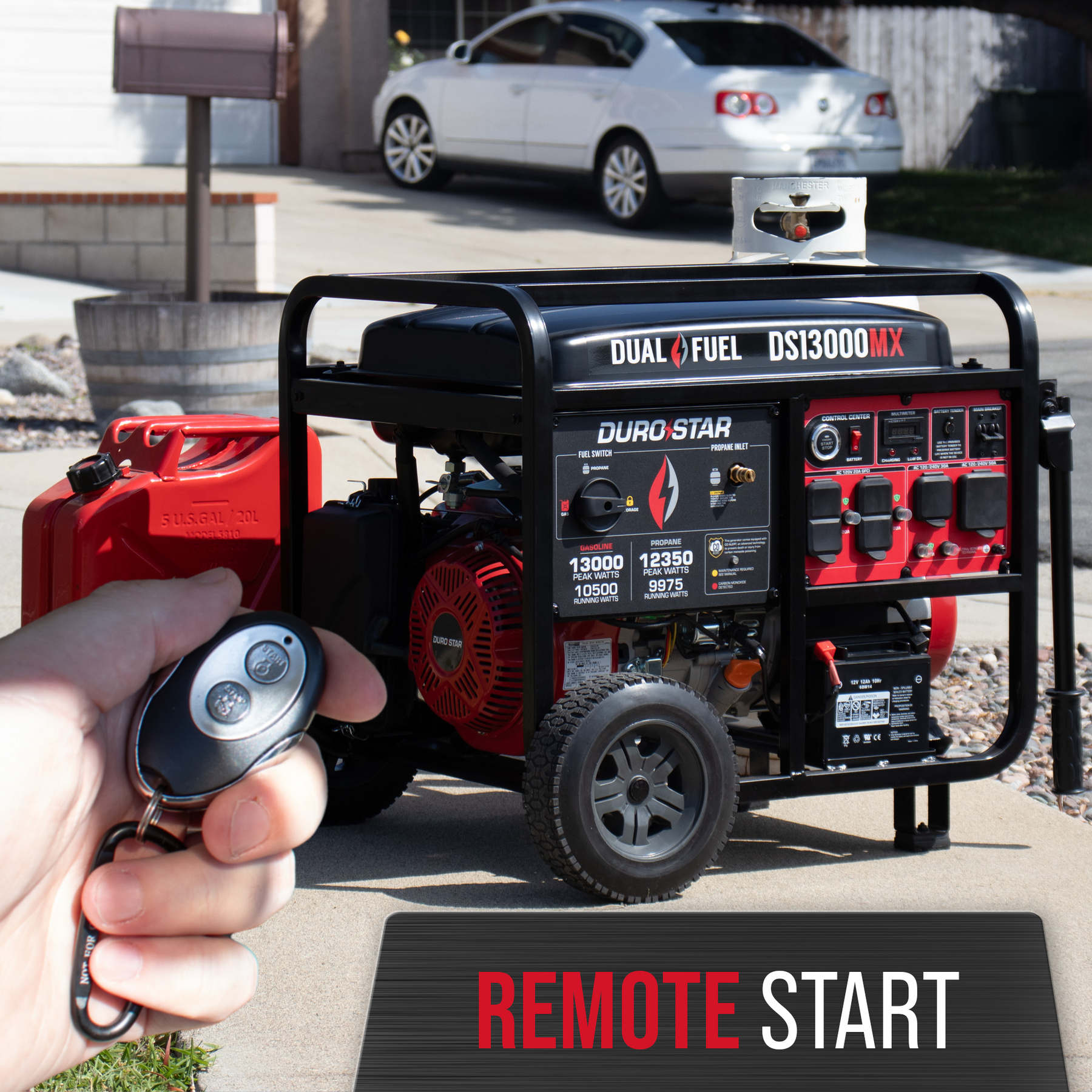 Multistar Generator DuroStar DS13000MX 13,000W/10,500W 500cc Electric Start Dual Fuel Port ...