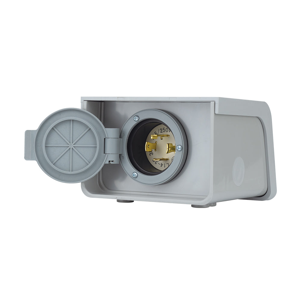 Reliance PBN30 30 Amp NEMA Non-Metallic Power Inlet Box w/ L1430 Confi ...