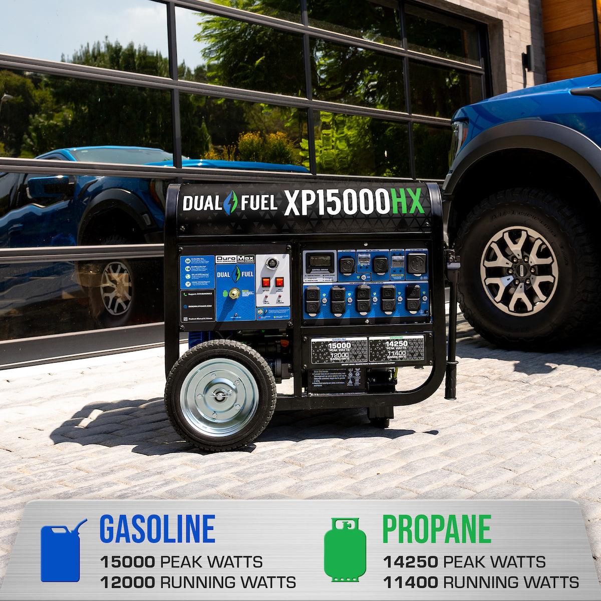 DuroMax XP15000HX 15,000 Watt Electric Start Dual Fuel Portable Generator