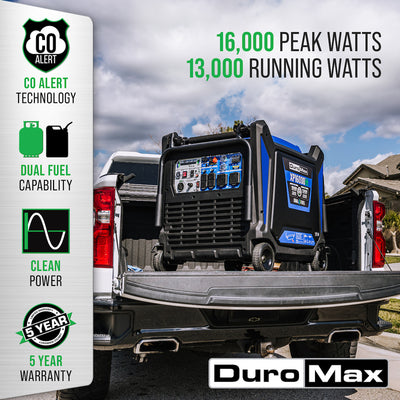 DuroMax XP16000iH 16,000 Watt Dual Fuel Portable Inverter Generator w/ CO Alert