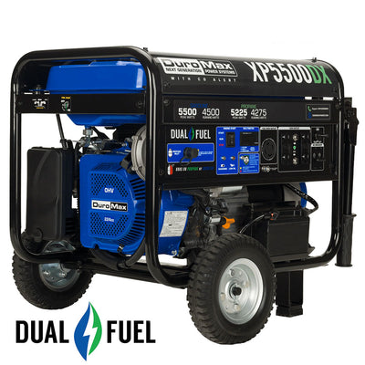 DuroMax XP5500DX 5,500 Watt Dual Fuel Gas Propane Portable Generator w/ CO Alert