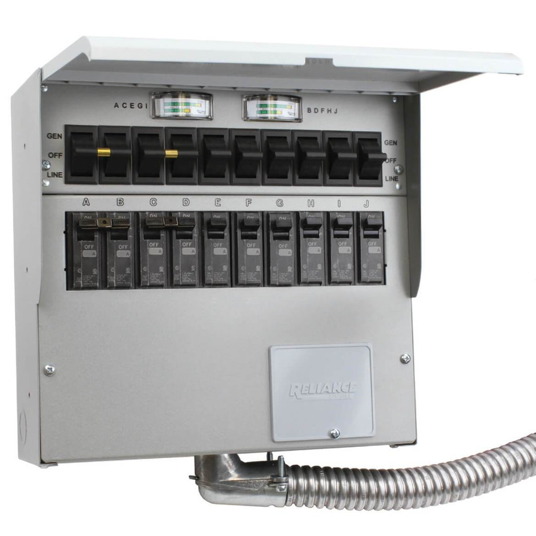 Reliance Controls 50 Amp 10-Circuit Manual Transfer Switch