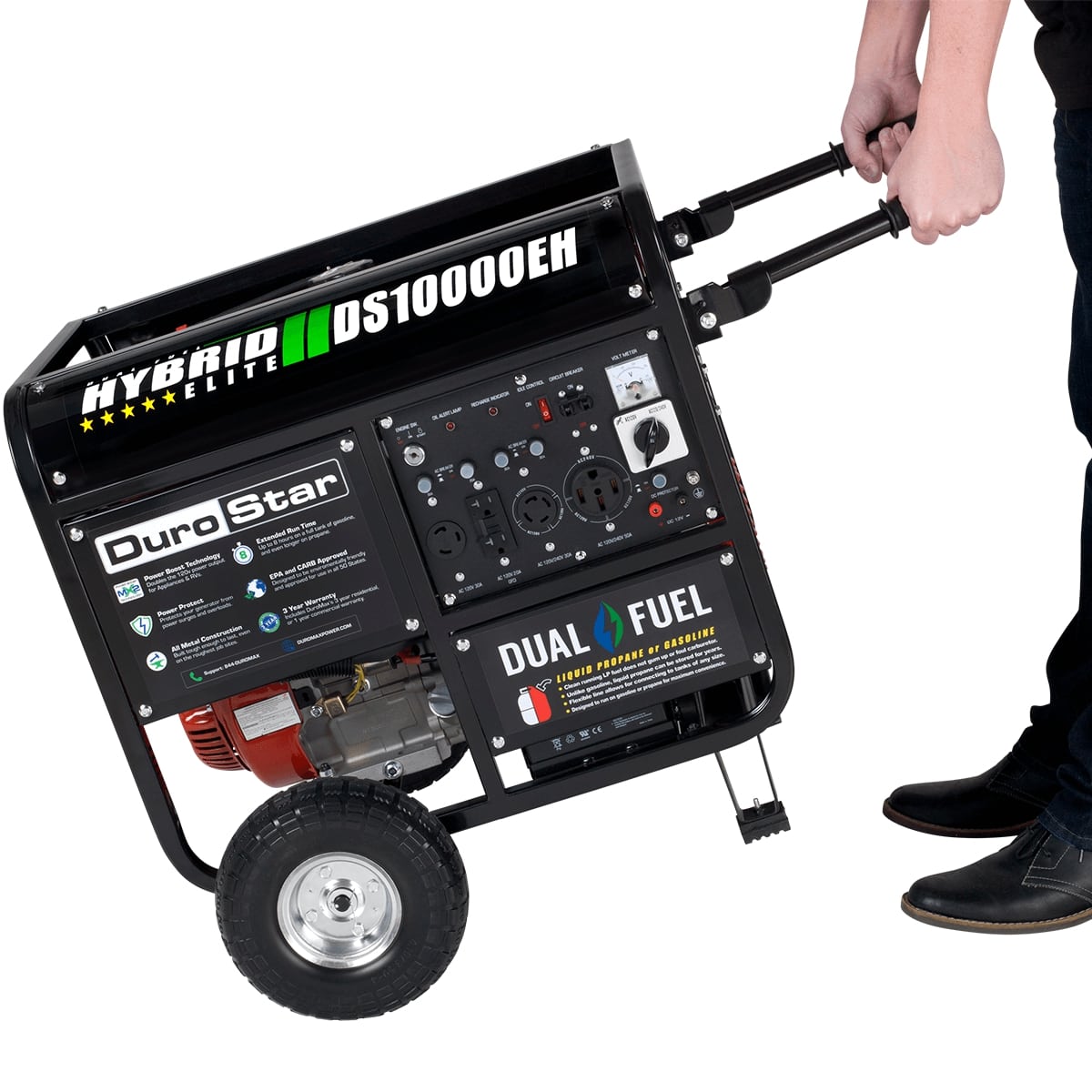 DuroStar DS10000EH 10,000W 439cc Dual Fuel Portable Generator w/ Electric Start