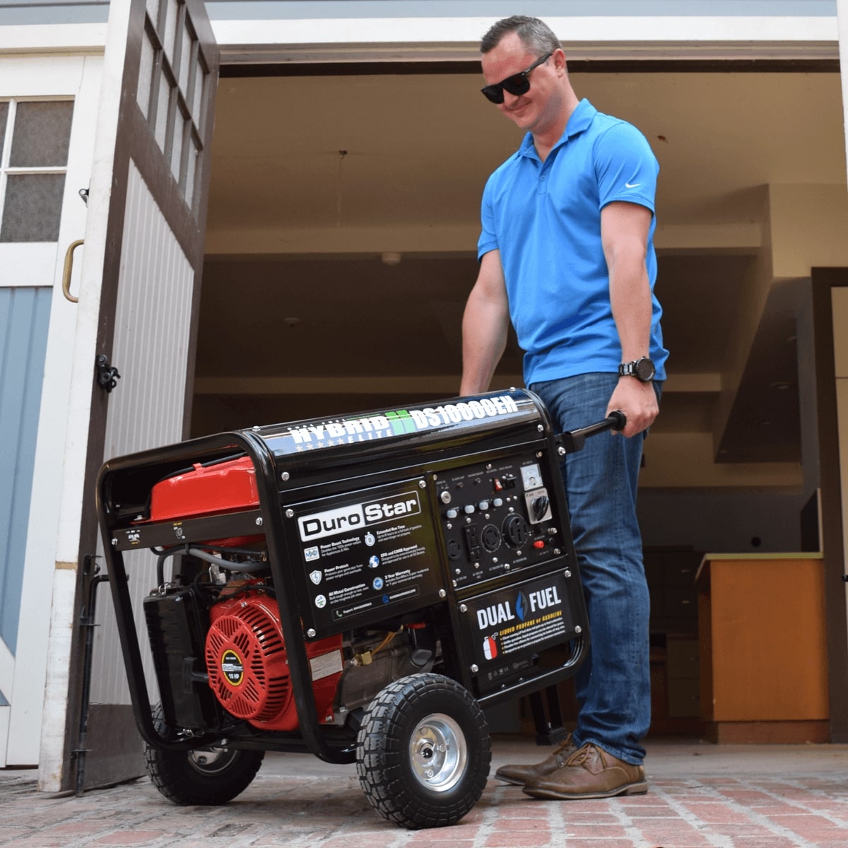 DuroStar DS10000EH 10,000W 439cc Dual Fuel Portable Generator w/ Electric Start