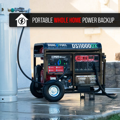 DuroStar DS11000DX 11,000W/9,000W 457cc Electric Start Dual Fuel Portable Generator w/ CO Alert