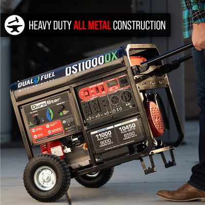 DuroStar DS11000DX 11,000W/9,000W 457cc Electric Start Dual Fuel Portable Generator w/ CO Alert