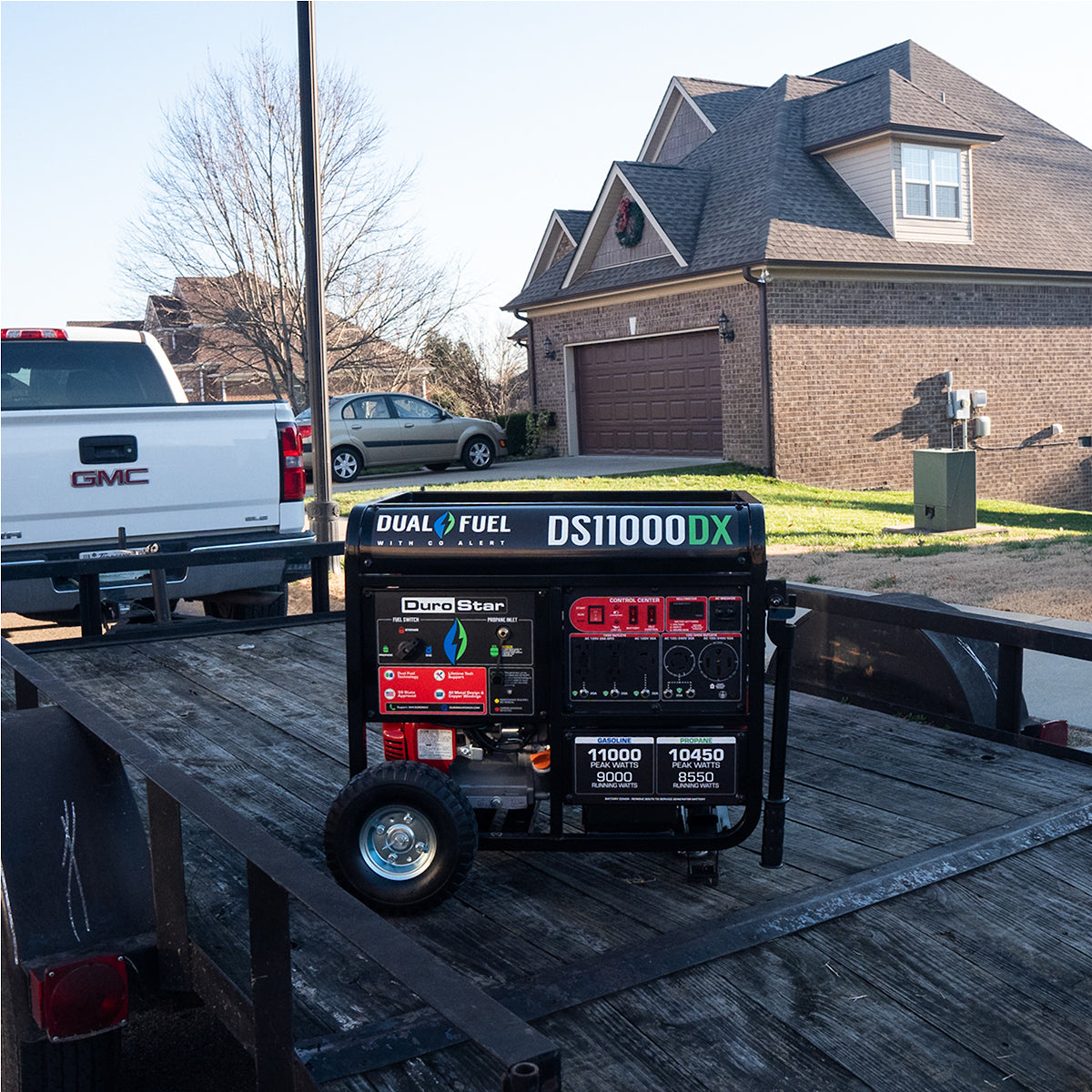DuroStar DS11000DX 11,000W/9,000W 457cc Electric Start Dual Fuel Portable Generator w/ CO Alert