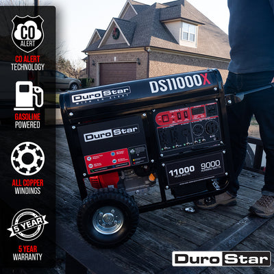 DuroStar DS11000X 11,000W/9,000W 457cc Electric Start Portable Generator w/ CO Alert