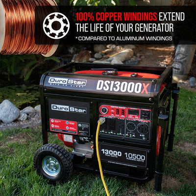 DuroStar DS13000X 13,000W/10,500W 500cc Electric Start Portable Generator w/ CO Alert