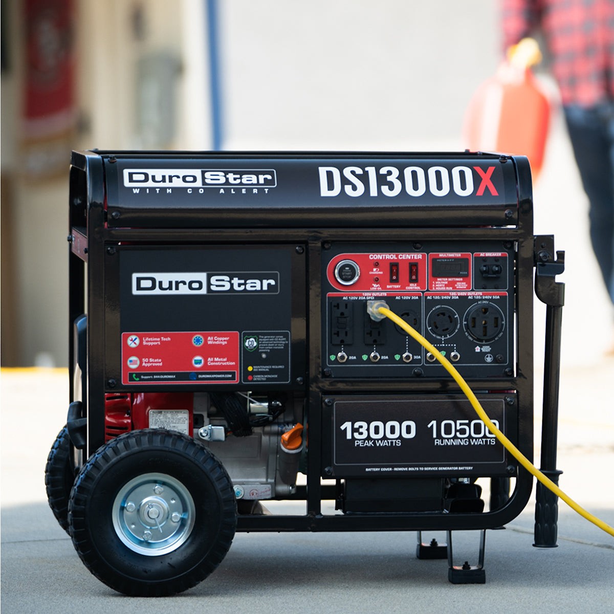 DuroStar DS13000X 13,000W/10,500W 500cc Electric Start Portable Generator w/ CO Alert