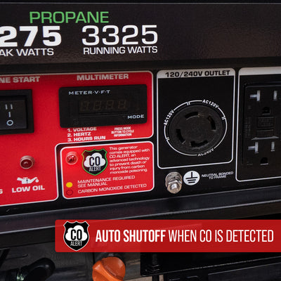 DuroStar DS4500DX 4,500W/3,500W 210cc Electric Start Dual Fuel Portable Generator w/ CO Alert