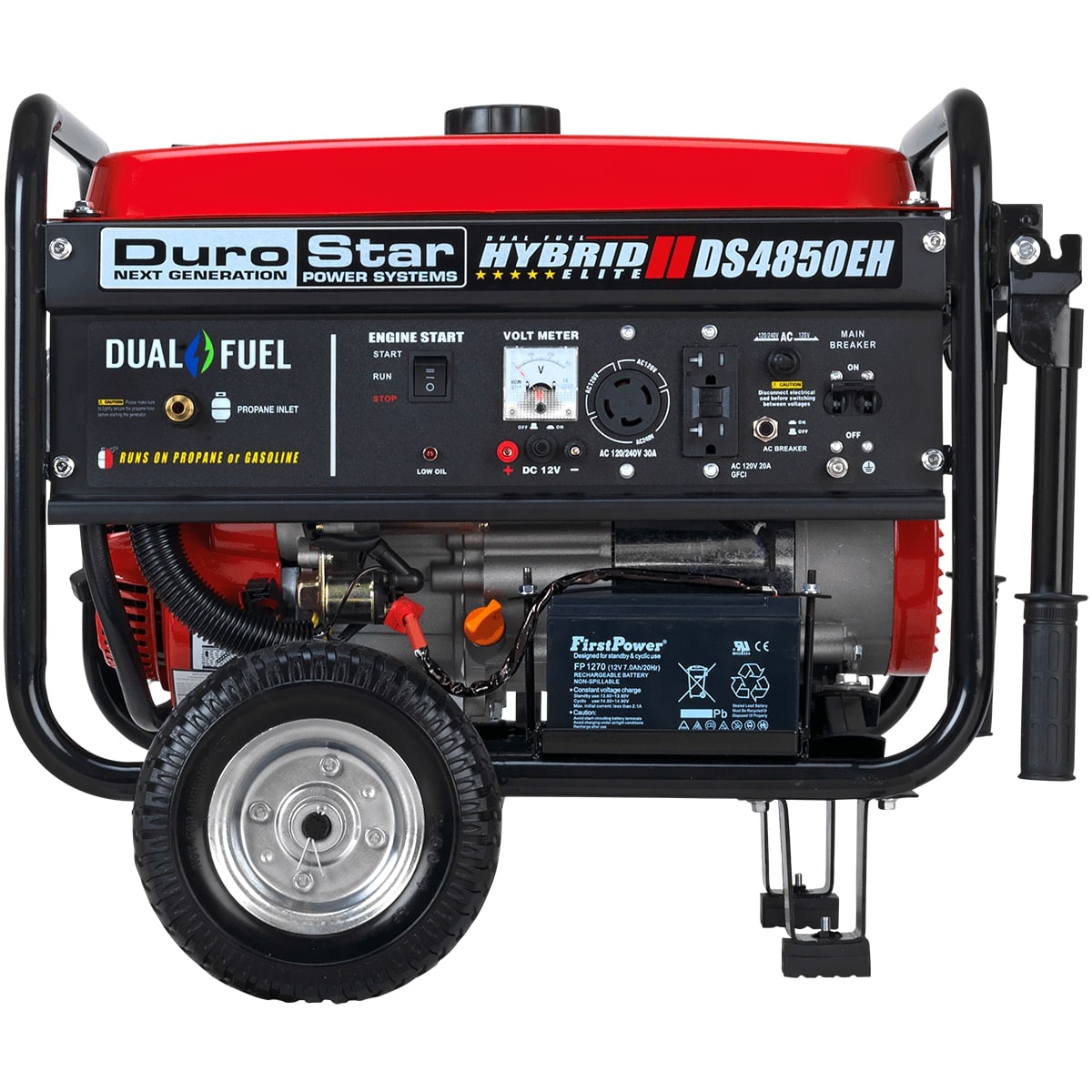 DuroStar DS4850EH 4,850-Watt Dual Fuel Hybrid Generator w/ Electric Start.