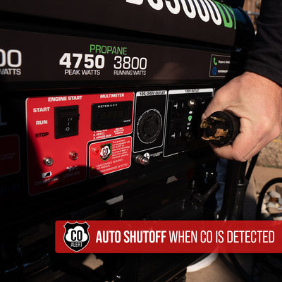 DuroStar DS5000DX 5,000W/4,000W 224cc Electric Start Dual Fuel Portable Generator w/ CO Alert