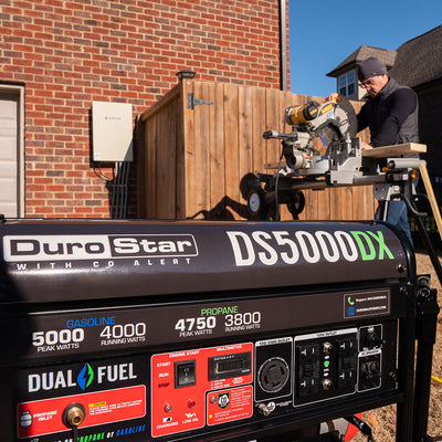 DuroStar DS5000DX 5,000W/4,000W 224cc Electric Start Dual Fuel Portable Generator w/ CO Alert