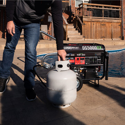 DuroStar DS5000DX 5,000W/4,000W 224cc Electric Start Dual Fuel Portable Generator w/ CO Alert