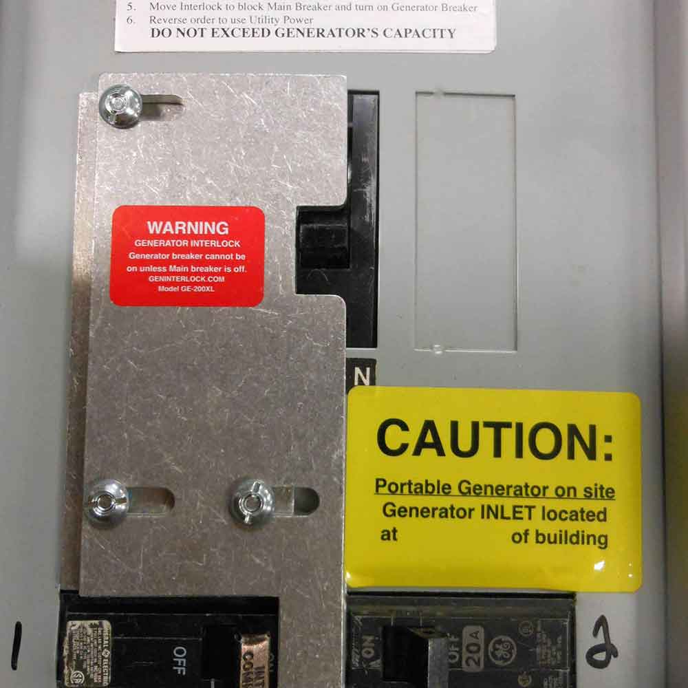 GenInterlock GE-200VL Generator Interlock Kit Breaker Panel 150/200 Amp Panels General Electric Vertical