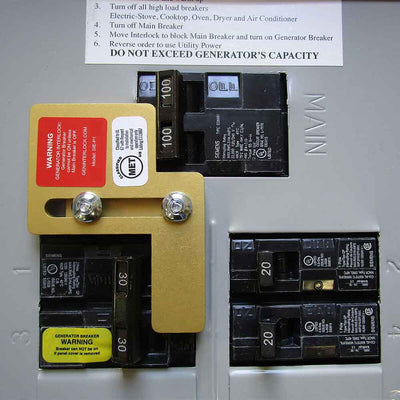 GenInterlock SIE-P1 Generator Interlock Kit Breaker Panel 100 Amp Panels Siemens and Murray