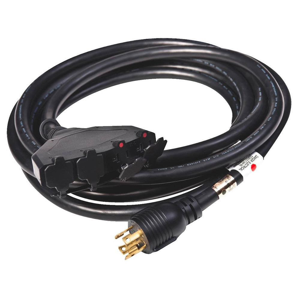 Generac GNC-6112 30-Amp 4-Prong 20' 10-Gauge Cord Convenience Cord W/ 4 Outlets