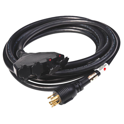 Generac GNC-6112 30-Amp 4-Prong 20' 10-Gauge Cord Convenience Cord W/ 4 Outlets