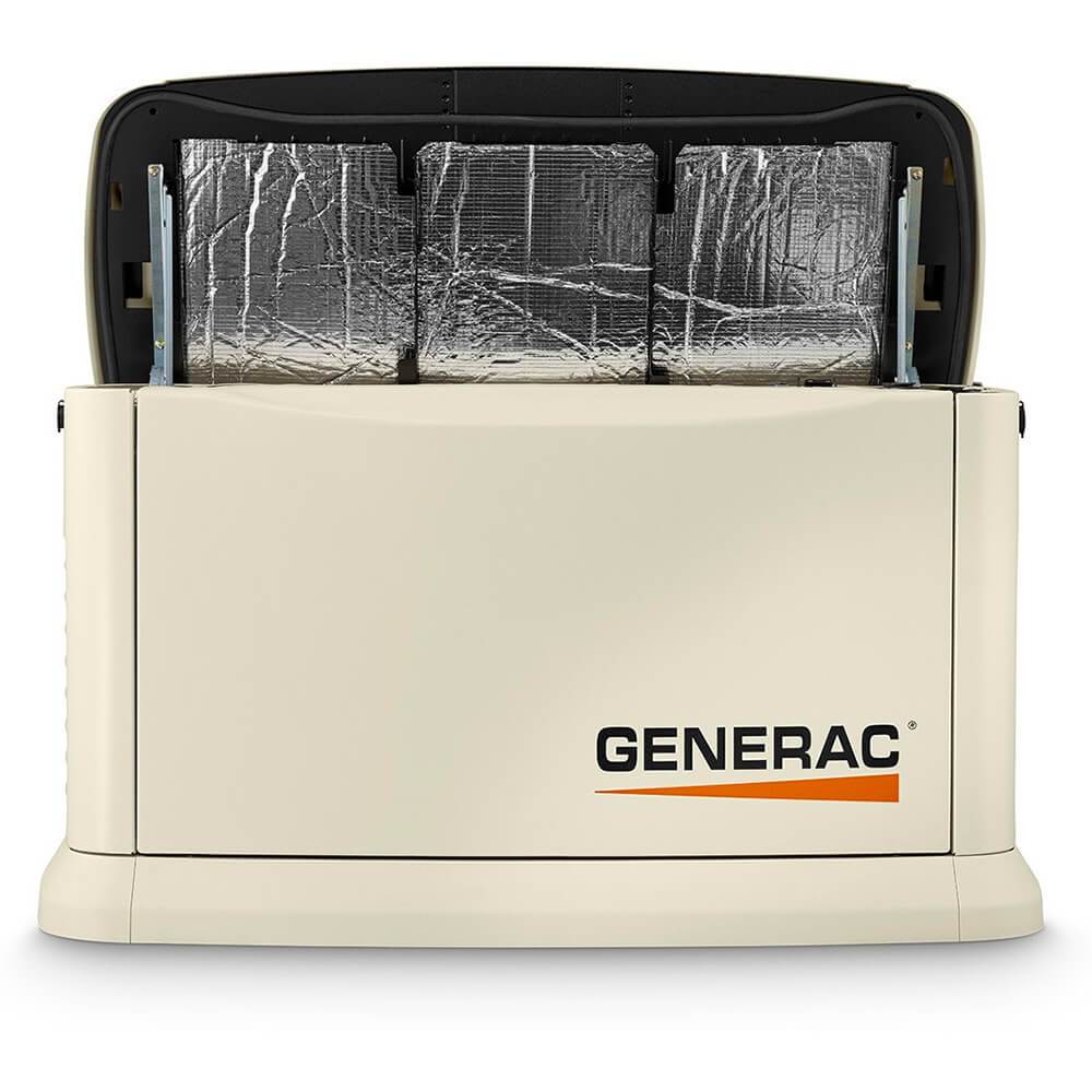 Generac 70422 22/19.5,000-Watt Aluminum Wi-Fi Air-Cooled Standby Generator.