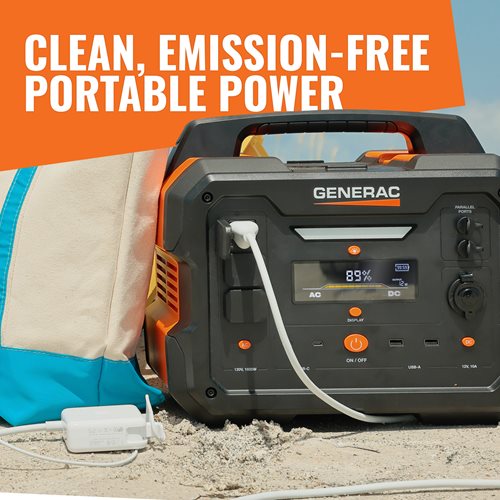 Generac G0080260 GB2000 Compact Portable Power Station w/ Wireless Cha   Generator Factory Outlet