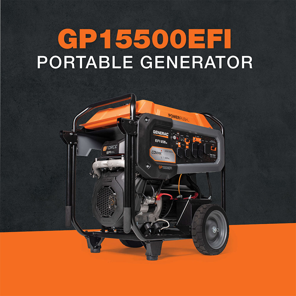 Generac GP15500E 15000 Watt Gasoline Portable Generator w/ Idle Contro