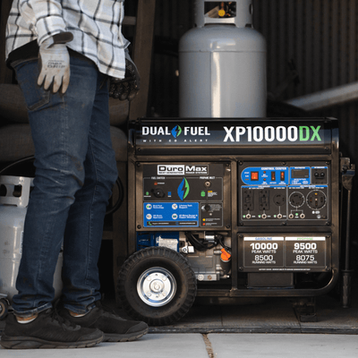 DuroMax XP10000DX 10,000 Watt Dual Fuel Gas Propane Portable Generator w/ CO Alert