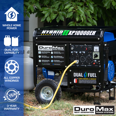 DuroMax XP10000EH 10,000 Watt Portable Dual Fuel Gas Propane Generator