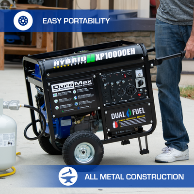 DuroMax XP10000EH 10,000 Watt Portable Dual Fuel Gas Propane Generator