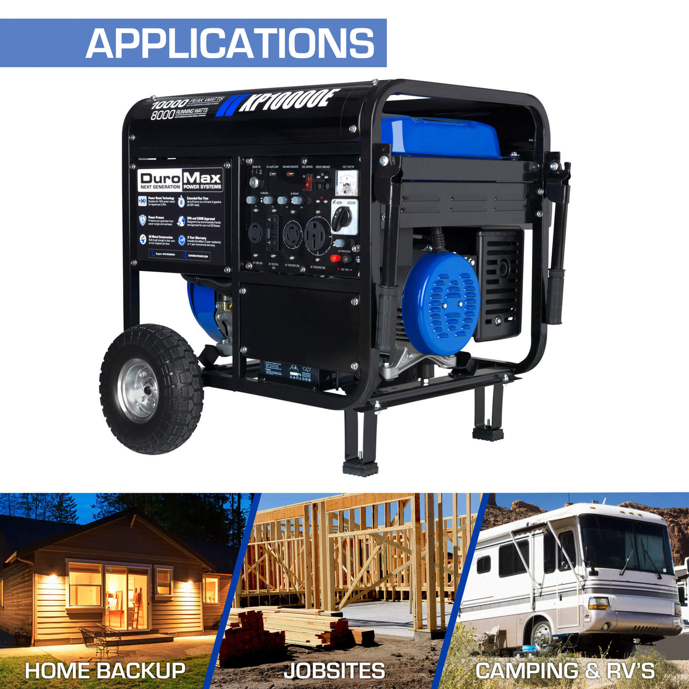 DuroMax XP10000E 10,000 Watt Portable Gas Powered Generator