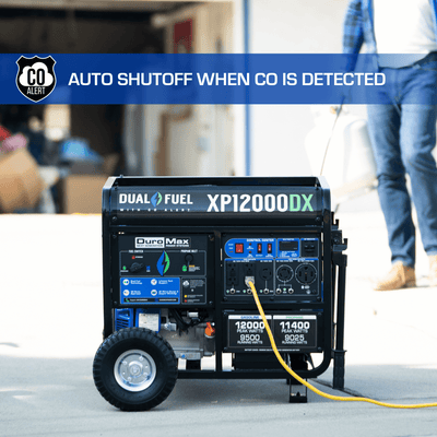 DuroMax XP12000DX 12,000 Watt Dual Fuel Gas Propane Portable Generator w/ CO Alert