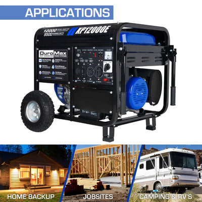 DuroMax XP12000E 12,000 Watt Portable Gas Powered Generator