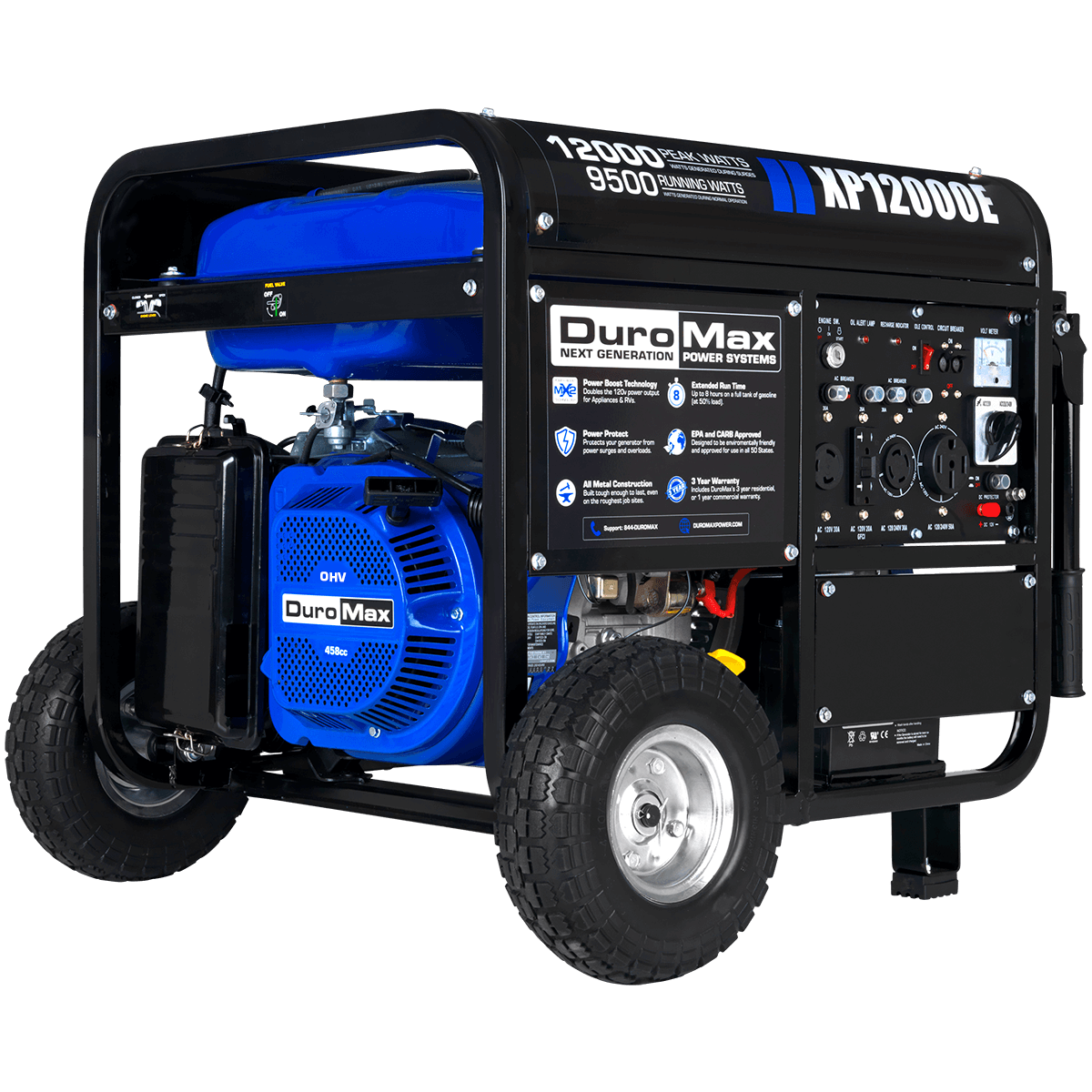 DuroMax XP12000E 12,000 Watt Portable Gas Powered Generator