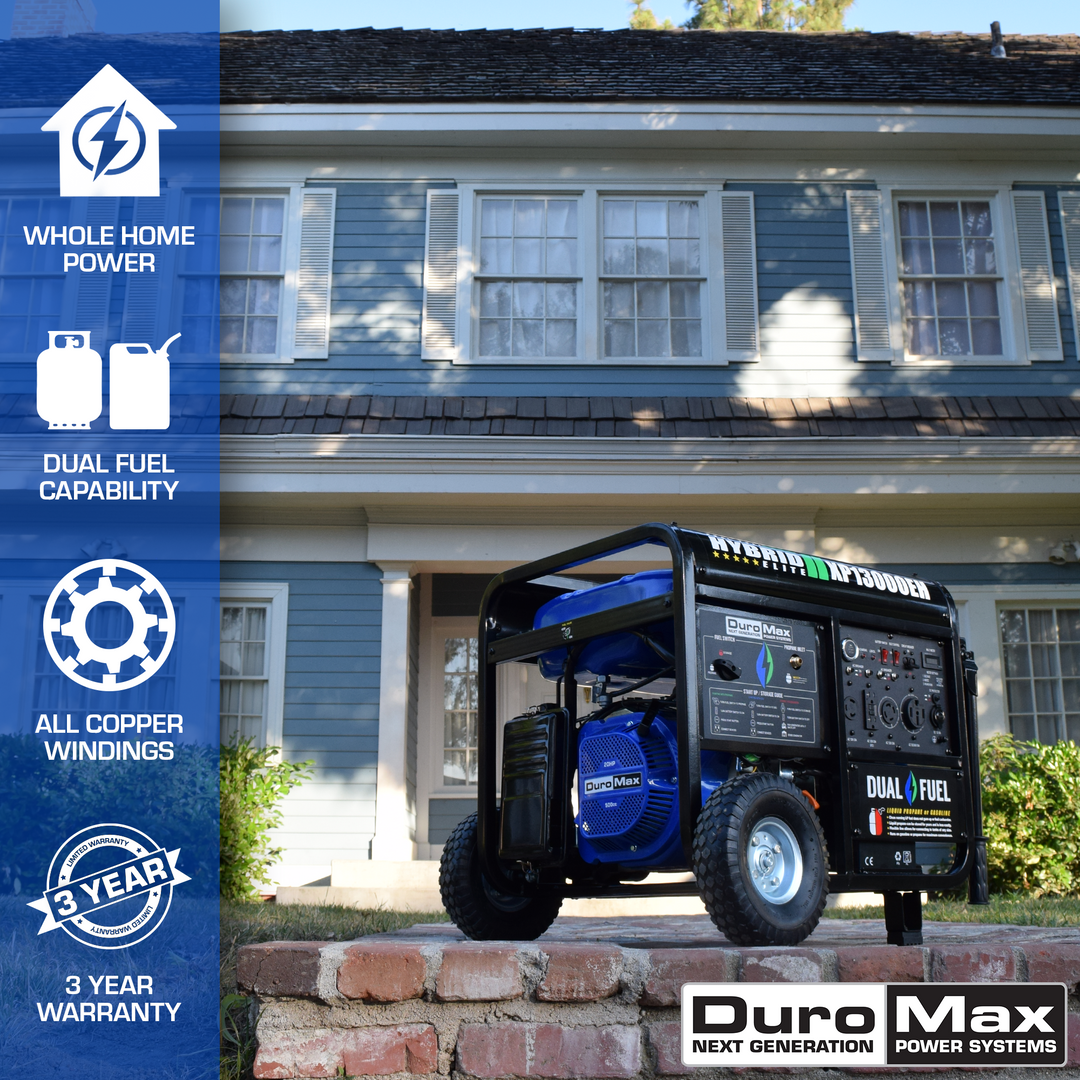 DuroMax XP13000EH 13,000 Watt Portable Dual Fuel Gas Propane