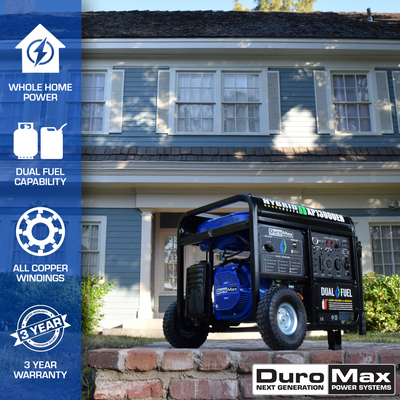 DuroMax XP13000EH 13,000 Watt Portable Dual Fuel Gas Propane Generator