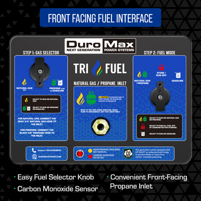 DuroMax XP13000HXT 13,000 Watt Electric Start Tri Fuel Portable Generator w/ CO Alert