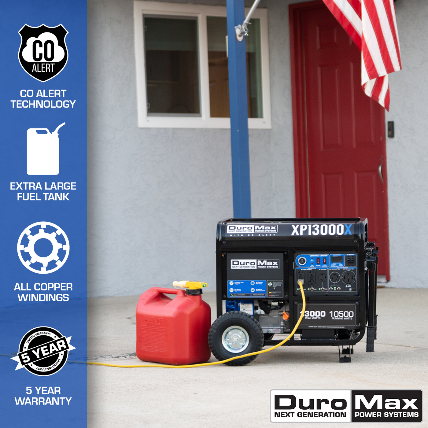 DuroMax XP13000X 13,000 Watt Gasoline Portable Generator w/ CO Alert