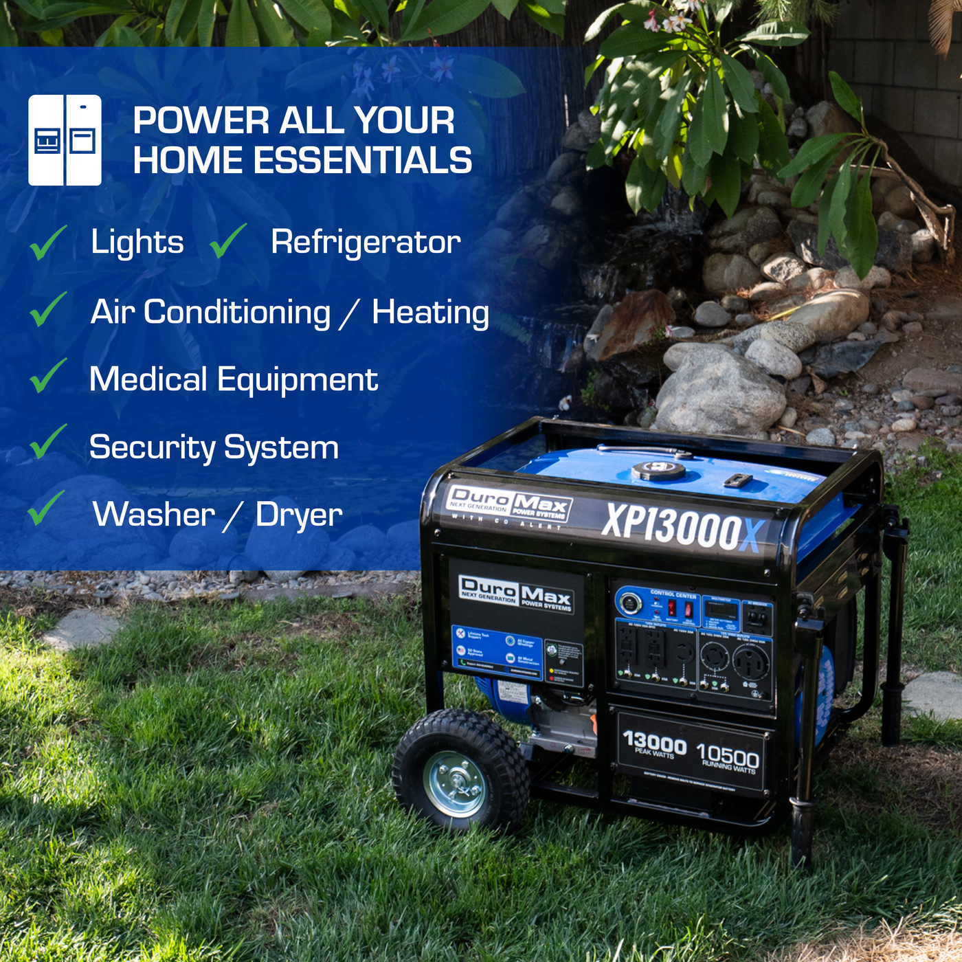 DuroMax XP13000X 13,000 Watt Gasoline Portable Generator w/ CO Alert