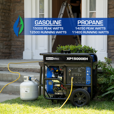 DuroMax XP15000EH 15,000 Watt Portable Dual Fuel Gas Propane Generator