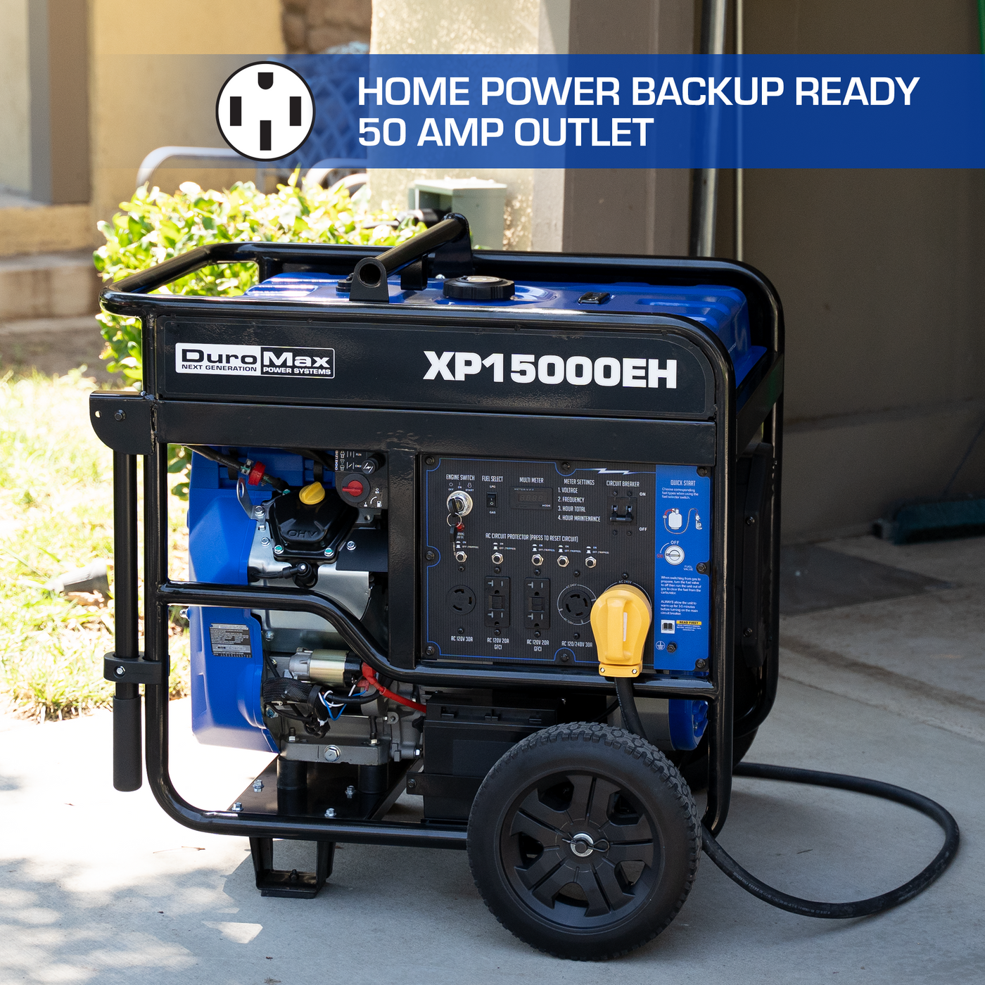 DuroMax XP15000EH 15,000 Watt Portable Dual Fuel Gas Propane Generator