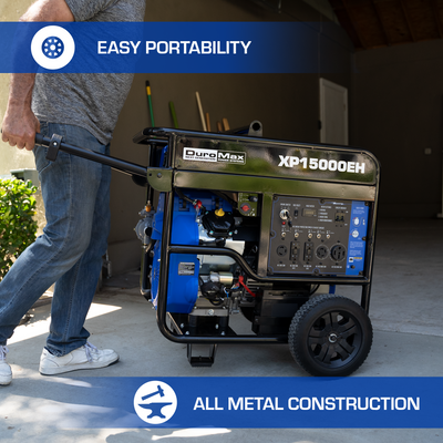 DuroMax XP15000EH 15,000 Watt Portable Dual Fuel Gas Propane Generator