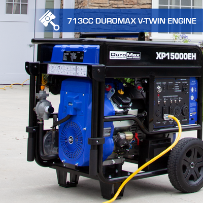 DuroMax XP15000EH 15,000 Watt Portable Dual Fuel Gas Propane Generator