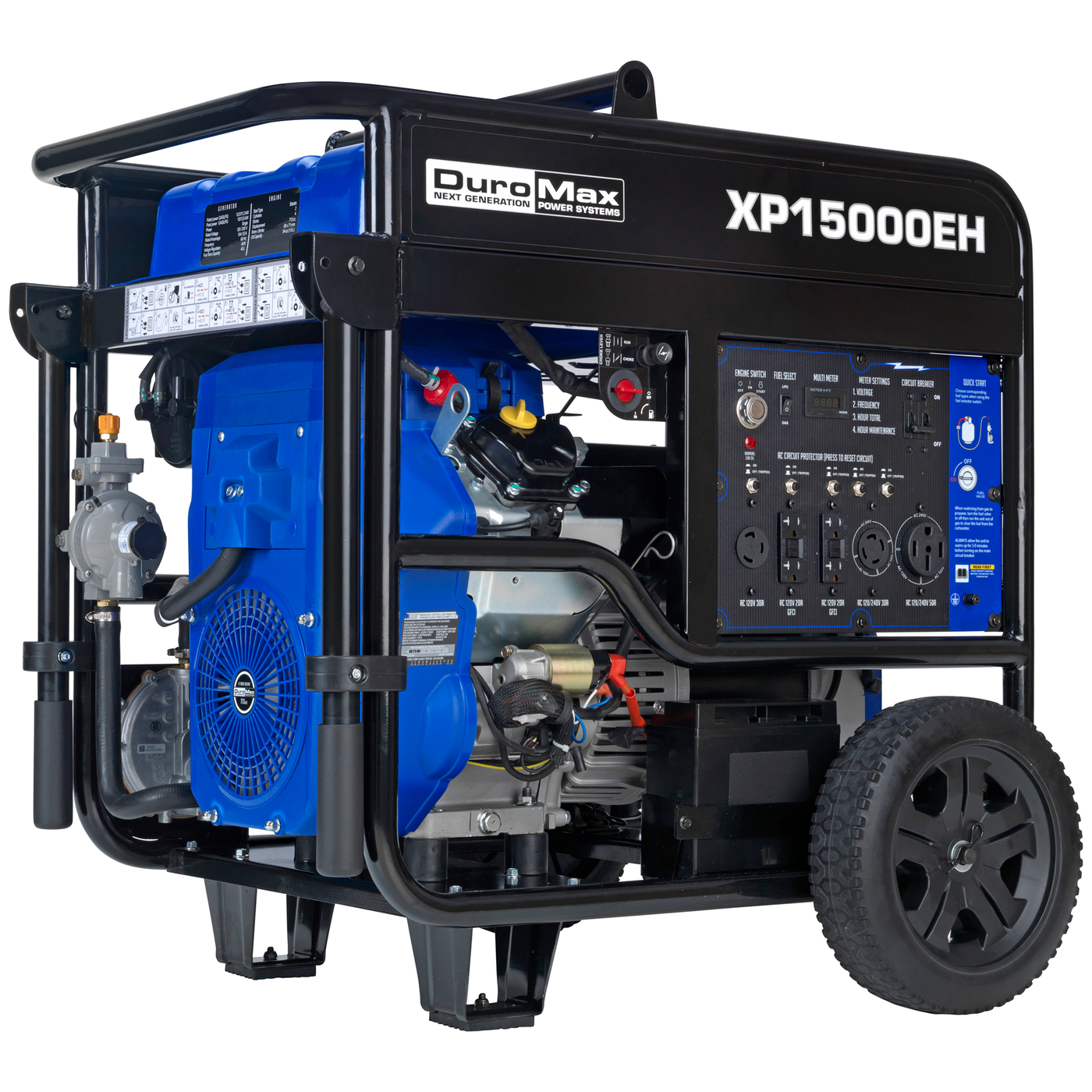DuroMax XP15000EH 15,000 Watt Portable Dual Fuel Gas Propane Generator